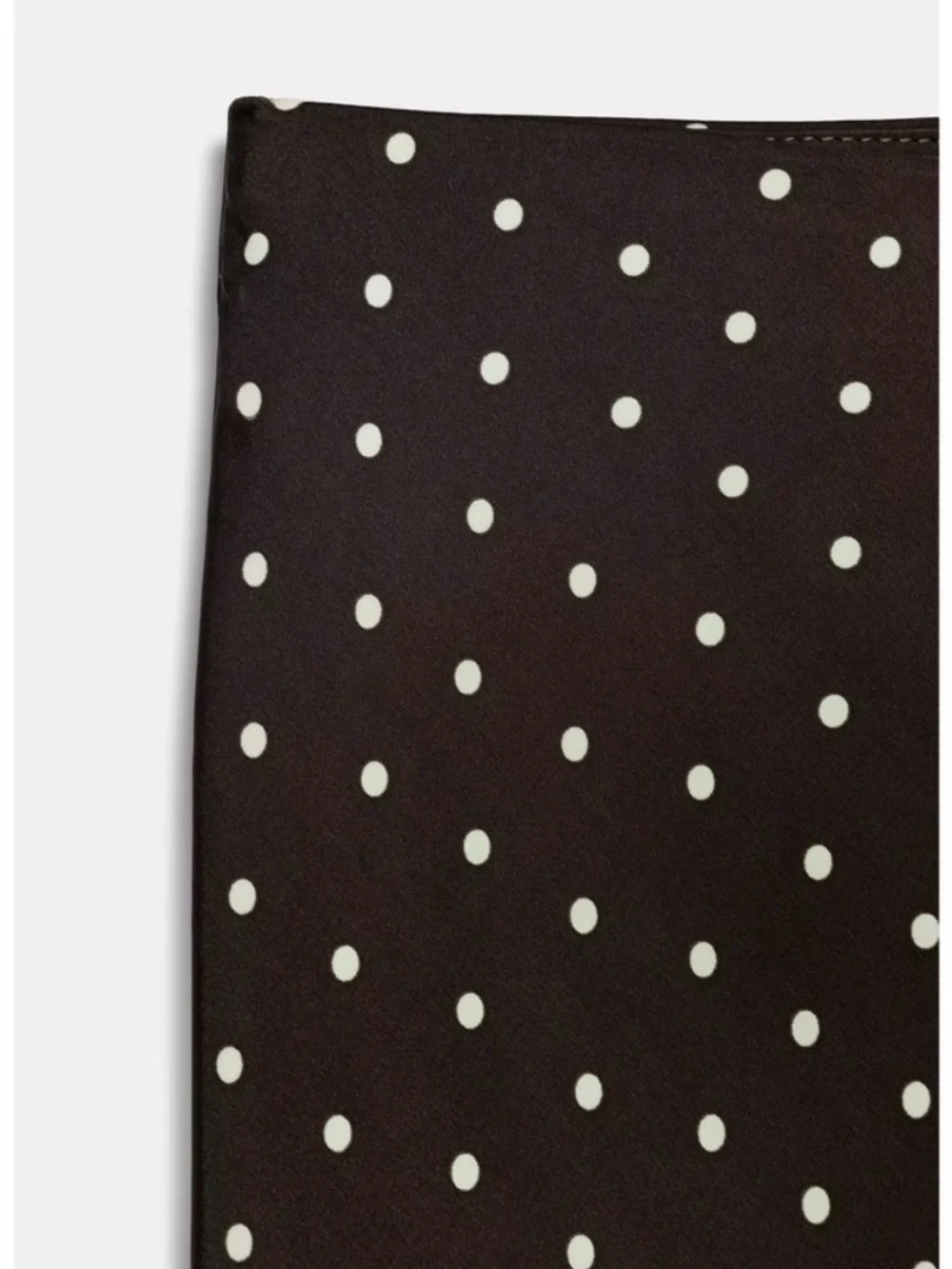 Zara Dark Brown Midi Skirt with White Polka Dot Print